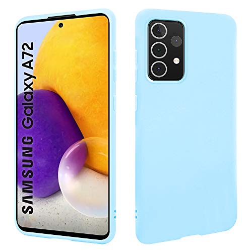 HSP Hülle für Samsung Galaxy A72 [Staubabweisend] Handyhülle | Premium TPU Silikon Case Schutzhülle | Kratzfest Stoßfest Fallschutz | Kabelloses Laden Kameraschutz | Passgenau Dünn Matt | Hellblau von HS Products