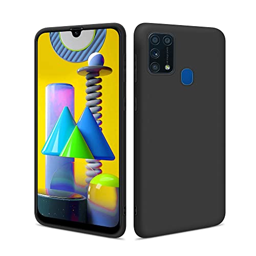 HSP Hülle für Samsung Galaxy M31 [Staubabweisend] Handyhülle | Premium TPU Silikon Case Schutzhülle | Kratzfest Stoßfest Fallschutz | Kameraschutz Displayschutz | Passgenau Dünn Matt | Schwarz von HS Products