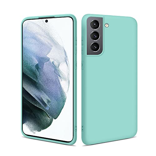 HSP Hülle für Samsung Galaxy S21 FE 5G [Staubabweisend] Handyhülle | Premium TPU Silikon Case Schutzhülle | Kratzfest Stoßfest Fallschutz | Kabelloses Laden Kameraschutz Passgenau Dünn Matt | Türkis von HS Products