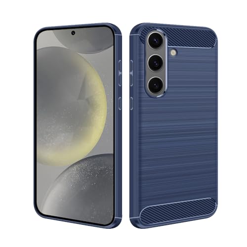 HSP Hülle für Samsung Galaxy S24 5G [Carbon Fiber] Handyhülle | Kohlefaser Premium TPU Silikon Case Schutzhülle | Kratzfest Stoßfest Fallschutz | Kameraschutz Displayschutz Passgenau | Blau von HS Products