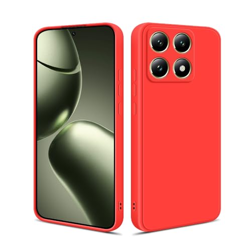 HSP Hülle für Xiaomi 14T [Staubabweisend] Handyhülle | Premium TPU Silikon Case Schutzhülle | Kratzfest Stoßfest Fallschutz | Kameraschutz Displayschutz | Passgenau Dünn Matt | Rot von HS Products