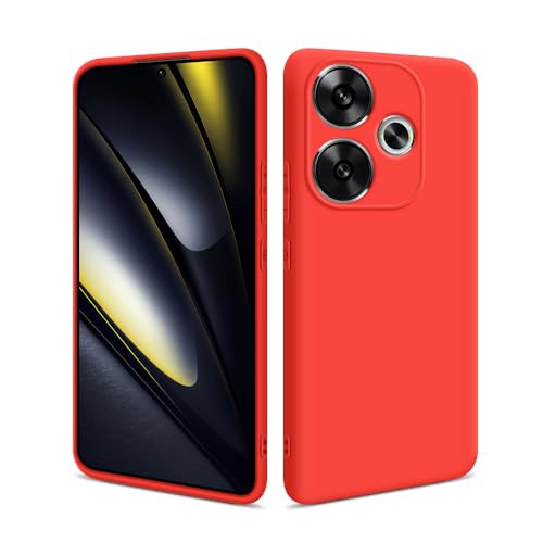 HSP Hülle für Xiaomi Poco F6 5G [Staubabweisend] Handyhülle | Premium TPU Silikon Case Schutzhülle | Kratzfest Stoßfest Fallschutz | Kameraschutz Displayschutz | Passgenau Dünn Matt | Rot von HS Products