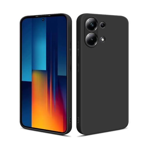 HSP Hülle für Xiaomi Poco M6 Pro [Staubabweisend] Handyhülle | Premium TPU Silikon Case Schutzhülle | Kratzfest Stoßfest Fallschutz | Kameraschutz Displayschutz | Passgenau Dünn Matt | Schwarz von HS Products