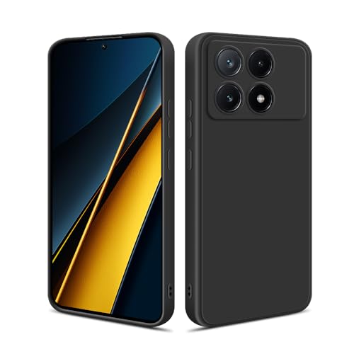 HSP Hülle für Xiaomi Poco X6 Pro 5G [Staubabweisend] Handyhülle | Premium TPU Silikon Case Schutzhülle | Kratzfest Stoßfest Fallschutz | Kameraschutz Displayschutz | Passgenau Dünn Matt | Schwarz von HS Products