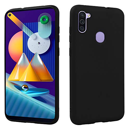 HSP Matt Schwarze Hülle kompatibel mit Samsung Galaxy M11 | Premium TPU Silikon Case | Kratzfest Stoßfest | Matte Oberfläche | Passgenaue, weiche, Ultra dünne Schutzhülle von HS Products