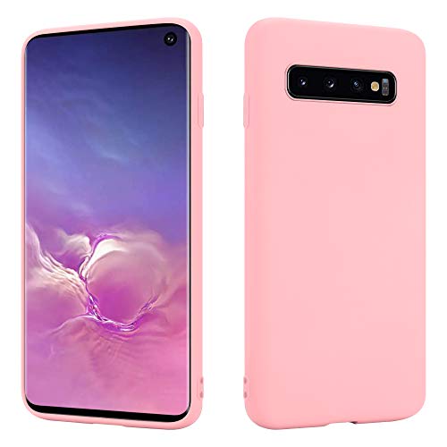 HSP Rosa Hülle kompatibel mit Samsung Galaxy S10 | Premium TPU Silikon Case | Geeignet für Induktives Laden | Kratzfest Stoßfest | Matte Oberfläche | Passgenaue, weiche, dünne Schutzhülle von HS Products