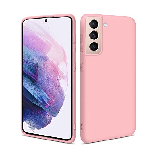 HSP Rosa Hülle kompatibel mit Samsung Galaxy S21 5G | Premium TPU Silikon Case | Geeignet für Induktives Laden | Kratzfest Stoßfest | Matte Oberfläche | Passgenaue, weiche, dünne Schutzhülle von HS Products