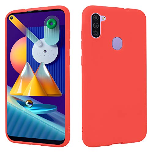 HSP Rote Hülle kompatibel mit Samsung Galaxy M11 | Premium TPU Silikon Case | Kratzfest Stoßfest | Matte Oberfläche | Passgenaue, weiche, Ultra dünne Schutzhülle von HS Products