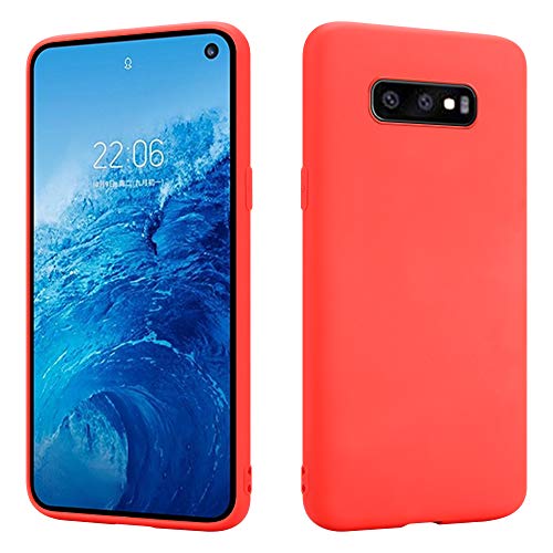 HSP Rote Hülle kompatibel mit Samsung Galaxy S10e | Premium TPU Silikon Case | Geeignet für Induktives Laden | Kratzfest Stoßfest | Matte Oberfläche | Passgenaue, weiche, dünne Schutzhülle von HS Products