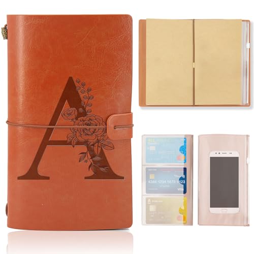 Leder Notizbuch, Nachfüllbares Reisejournal, Vintage Tagebuch zum Geburtstag Geschenk für Frauen Männer, Personalisierte Geschenke für Mama Papa Schule Freund Lehrer Schwestern Kollegen（A) von HSDSH