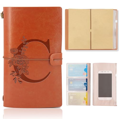 Leder Notizbuch, Nachfüllbares Reisejournal, Vintage Tagebuch zum Geburtstag Geschenk für Frauen Männer, Personalisierte Geschenke für Mama Papa Schule Freund Lehrer Schwestern Kollegen（C) von HSDSH