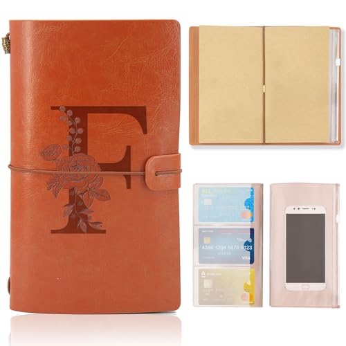 Leder Notizbuch, Nachfüllbares Reisejournal, Vintage Tagebuch zum Geburtstag Geschenk für Frauen Männer, Personalisierte Geschenke für Mama Papa Schule Freund Lehrer Schwestern Kollegen（F) von HSDSH