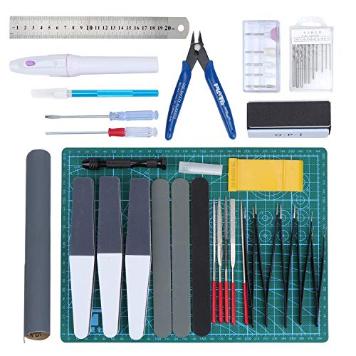 HSEAMALL 33 STÜCKE Modellbau Werkzeug Set,Gundam Modeler Grundwerkzeuge Hobby Werkzeug Sets Basic Tools für Auto Modell Bausatz DIY Reparatur von HSEAMALL