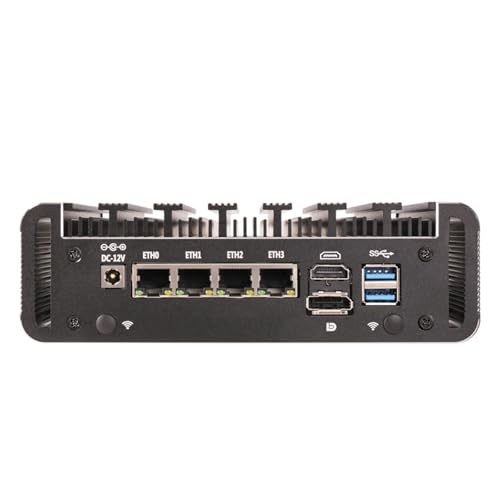 HSIPC Celeron N5105 Quad Core Firewall Micro Appliance, Mini PC, Nano PC, Router PC with 16G RAM 512G SSD, 4 RJ45 2.5GBE Port AES-NI Compatible with Pfsense OPNsense von HSIPC