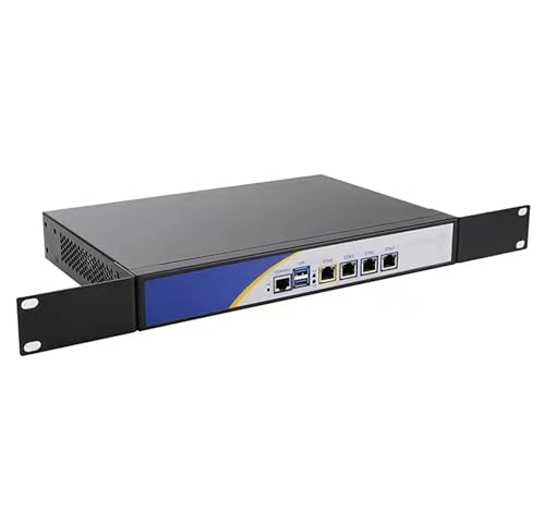 HSIPC Rackmount 1U J4125 Quad Core Firewall Micro Appliance, Mini PC, Nano PC, Router PC, 4 RJ45 i225-V 2500M Port AES-NI Compatible with pfsense opnsense... von HSIPC