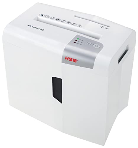HSM 1044121 shredstar X8 Aktenvernichter, Sicherheitsstufe P-4, 8Blatt(Partikelschnitt)mitCD-Schredder von HSM