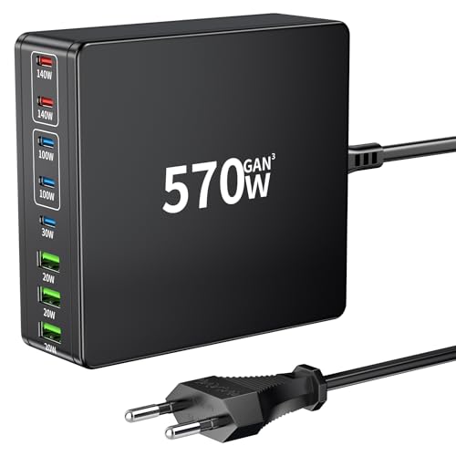 HSSNS USB Schnellladegerät USB C mit 5 USB-C und 3 USB-A - USB C Charger Dual-PD PPS USB C Netzteil für Laptop, MacBook, iPad, iPhone, Sumsung usw von HSSNS