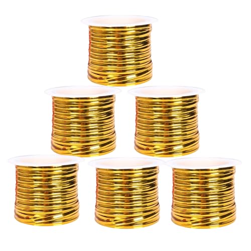 HSTWODE 2/6 rolle Twist Ties Metallischen Bindebaender Verschluss Für Tüten Bindebaender Tütenclips Verschlussstreifen Bindestreifen Für Bäckerei Süßigkeitentüten Plätzchen (Gold-Set) von HSTWODE