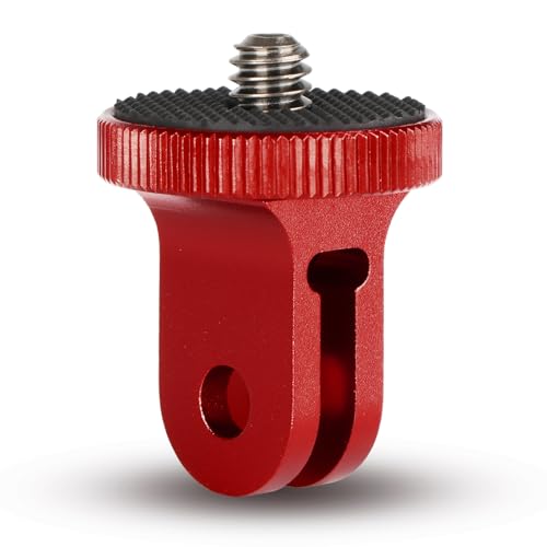 HSU Aluminium 1/4 Zoll Kamerahalterung Stativadapter für Insta360 X4 X3 X2 und Anderen Action-Kameras (1PCS,Rot) von HSU