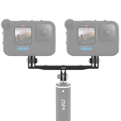 HSU Aluminium Doppelhalterung für GoPro, Doppeladapter für GoPro mit Media Mod Frame oder Wasserdichtem Gehäuse HSU Aluminium Doppelhalterung für GoPro, Doppeladapter für GoPro mit Media Mod Frame oder Wasserdichtem Gehäuse von HSU