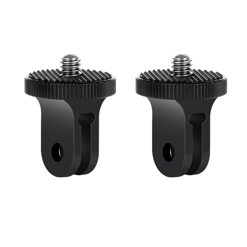 HSU Aluminiumlegierung 1/4 Zoll Halterungen Stativadapter für Insta360 one X2 X3 X4, Sony, SJCAM, Xiaomi, Xiaoyi und Anderen Action-Kameras（2PCS） von HSU