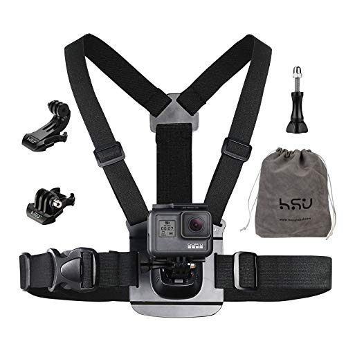 HSU Brustgurt Halterung Brusthalterung Chest Mount mit J-Haken Zubehör Set Kompatibel für GoPro und Action-Kameras von HSU