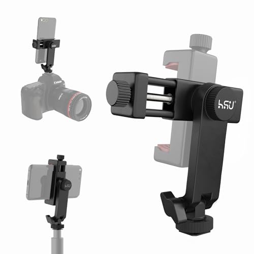 HSU Handyhalterung für Stativ, Handy Stativ Adapter mit Kaltschuh und 1/4" Gewinde, 360° Drehbar und 180° Neigbar, Einstellbar, Kompatibel mit Smartphone, Kamera, Selfie-Stick (311R HSU Handyhalterung für Stativ, Handy Stativ Adapter mit Kaltschuh und 1/4" Gewinde, 360° Drehbar und 180° Neigbar, Einstellbar, Kompatibel mit Smartphone, Kamera, Selfie-Stick (311R von HSU