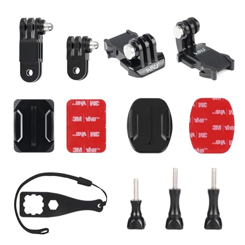 HSU Helmhalterungsset für Go Pro Action-Kameras, Verlängerungsarme Schnellspanner Schnalle Clip Zubehör Kit für Hero 13/12/11/10/9/8/7/6/5/4/3 HSU Helmhalterungsset für Go Pro Action-Kameras, Verlängerungsarme Schnellspanner Schnalle Clip Zubehör Kit für Hero 13/12/11/10/9/8/7/6/5/4/3 von HSU