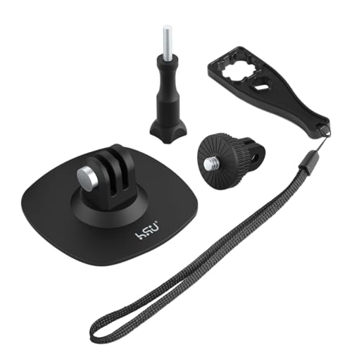 HSU Klebehalterung für Go Pro, flexible Helmhalterungen für Insta360, Stick-Zubehör-Set für Action-Kameras (3-in-1) von HSU