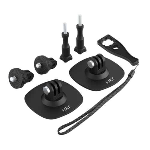 HSU Flexible Helmhalterungen für Insta360, Klebehalterungen für GoPro, 6-in-1 Action-Kamera-Zubehör-Kit von HSU