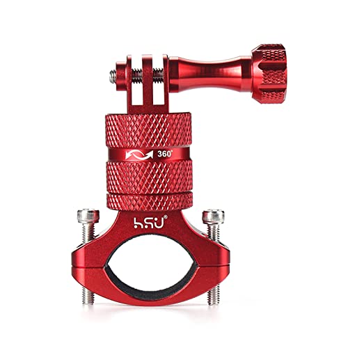 HSU Lenkerhalterung für GoPro, 360-Grad Fahrradhalterung aus Aluminiumlegierung für Hero 11/10/9/8/7/6/5/4/3 und andere Action-Kameras (Rot) von HSU