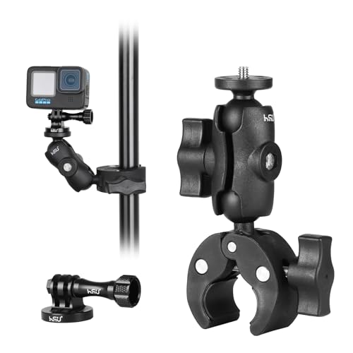 HSU Lenkerhalterung für GoPro, 360° Kugelkopfarm Fahrrad und Motorrad Zubehör für Hero 12/11/10/9/8/7/6/5/4/3 und Insta 360/Sony/Osmo Action Kameras HSU Lenkerhalterung für GoPro, 360° Kugelkopfarm Fahrrad und Motorrad Zubehör für Hero 12/11/10/9/8/7/6/5/4/3 und Insta 360/Sony/Osmo Action Kameras von HSU