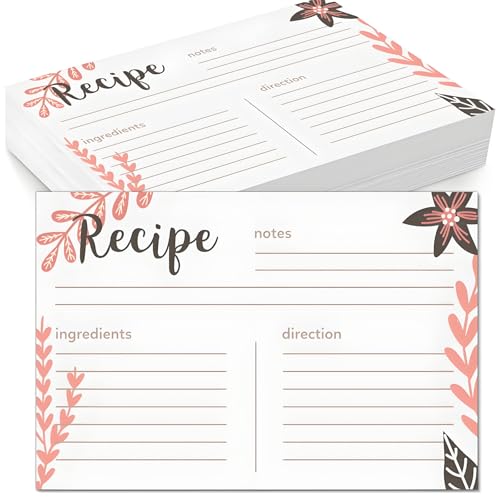 HSYTEK 15 * 10cm Rezeptordner zum Beidseitigen Beschreiben, Rezeptbuch zum Selberschreiben, 50 Blätter Rezeptkarten Set, Rezeptkarten zum Festhalten von Leckeren Rezepten und Kochtipps von HSYTEK