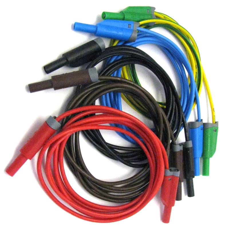 HT-Instruments KIT TLS-5 Messleitungssatz, farbig, 5 x 2m, beidseitig mit stapelbarem Sicherheitstecker von HT-Instruments