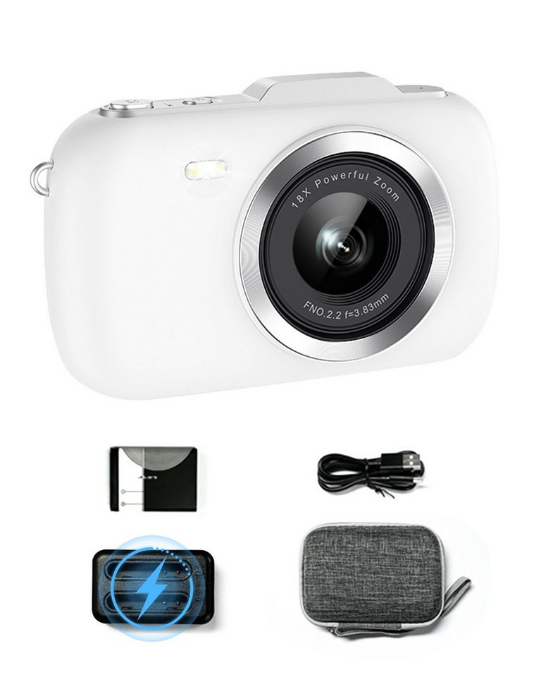HT Kompaktkamera (64 MP, 4K Autofokus Fotoapparat Digitalkamera 18X Digitalzoom Vlogging Kamera) von HT