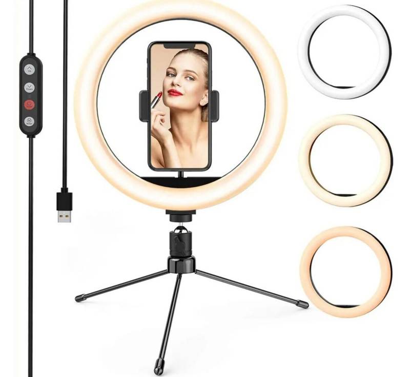 HT Ringlicht Ringleuchte 10.2" LED,Ringleuchte 26cm, Live Makeup,YouTube Video von HT