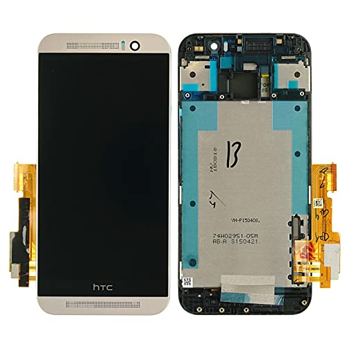 HTC ONE M9 Displaymodul Display LCD Touchscreen Glas Front Rahmen Gehäuse, Silber von HTC