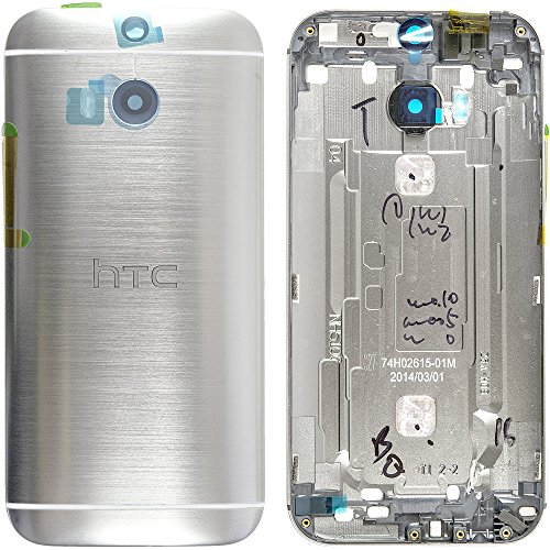 Original HTC Akkudeckel / Backcover für das HTC One M8 - silver / silber (Akkufachdeckel, Batterieabdeckung, Rückseite, Back-Cover) - 74H02454-05M von HTC