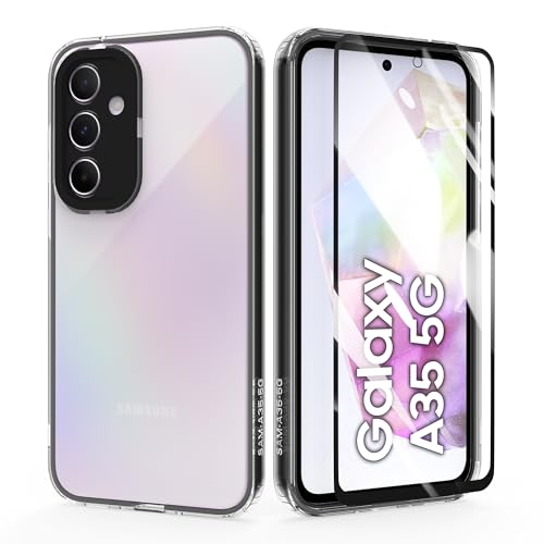 HTDELEC 2 in 1 Hülle für Samsung Galaxy A55 5G + Schutzfolie,Handyhülle Transparent Dünn TPU Silikon Colored Border Schutzhülle Case Cover - Schwarz HTDELEC 2 in 1 Hülle für Samsung Galaxy A55 5G + Schutzfolie,Handyhülle Transparent Dünn TPU Silikon Colored Border Schutzhülle Case Cover - Schwarz von HTDELEC
