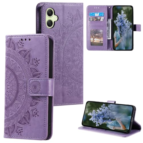 HTDELEC Handyhülle für Samsung Galaxy A05 4G 6.7" Hülle,Lederhülle mit Kartensteckplatz und Magnetverschluss Klapphülle Book Case Tasche für Samsung Galaxy A05 4G - Violett von HTDELEC