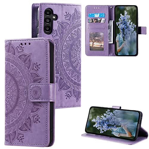 HTDELEC Handyhülle für Samsung Galaxy A13 5G / A04s 6.5" Hülle,Lederhülle mit Kartensteckplatz und Magnetverschluss Klapphülle Book Case Tasche für Samsung Galaxy A13 5G / A04s - Violett von HTDELEC