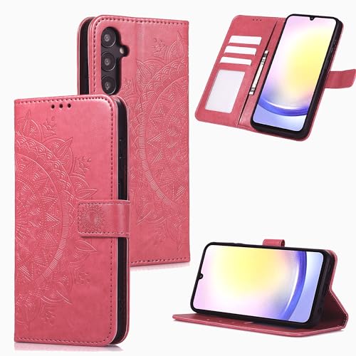 HTDELEC Handyhülle für Samsung Galaxy A25 5G Hülle,Premium PU Lederhülle mit Kartensteckplatz und Magnetverschluss Klapphülle Book Case Schutzhülle - Rot HTDELEC Handyhülle für Samsung Galaxy A25 5G Hülle,Premium PU Lederhülle mit Kartensteckplatz und Magnetverschluss Klapphülle Book Case Schutzhülle - Rot von HTDELEC