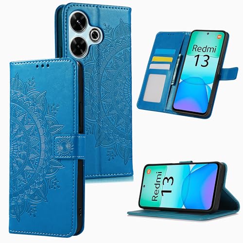 HTDELEC Handyhülle für Xiaomi Redmi 13 4G Hülle,Premium PU Lederhülle mit Kartensteckplatz und Magnetverschluss Klapphülle Book Case Schutzhülle - Blau HTDELEC Handyhülle für Xiaomi Redmi 13 4G Hülle,Premium PU Lederhülle mit Kartensteckplatz und Magnetverschluss Klapphülle Book Case Schutzhülle - Blau von HTDELEC