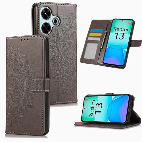HTDELEC Handyhülle für Xiaomi Redmi 13 4G Hülle,Premium PU Lederhülle mit Kartensteckplatz und Magnetverschluss Klapphülle Book Case Schutzhülle - Grau HTDELEC Handyhülle für Xiaomi Redmi 13 4G Hülle,Premium PU Lederhülle mit Kartensteckplatz und Magnetverschluss Klapphülle Book Case Schutzhülle - Grau von HTDELEC