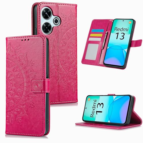 HTDELEC Handyhülle für Xiaomi Redmi 13 4G Hülle,Premium PU Lederhülle mit Kartensteckplatz und Magnetverschluss Klapphülle Book Case Schutzhülle - Rot HTDELEC Handyhülle für Xiaomi Redmi 13 4G Hülle,Premium PU Lederhülle mit Kartensteckplatz und Magnetverschluss Klapphülle Book Case Schutzhülle - Rot von HTDELEC