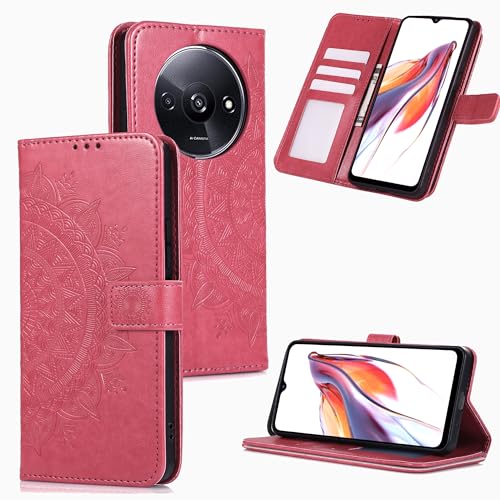 HTDELEC Handyhülle für Xiaomi Redmi A3 4G Hülle,Premium PU Lederhülle mit Kartensteckplatz und Magnetverschluss Klapphülle Book Case Schutzhülle - Rot HTDELEC Handyhülle für Xiaomi Redmi A3 4G Hülle,Premium PU Lederhülle mit Kartensteckplatz und Magnetverschluss Klapphülle Book Case Schutzhülle - Rot von HTDELEC