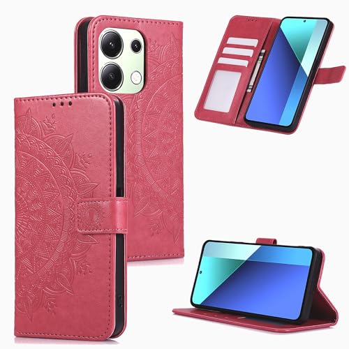 HTDELEC Handyhülle für Xiaomi Redmi Note 13 4G Hülle,Premium PU Lederhülle mit Kartensteckplatz und Magnetverschluss Klapphülle Book Case Schutzhülle - Rot HTDELEC Handyhülle für Xiaomi Redmi Note 13 4G Hülle,Premium PU Lederhülle mit Kartensteckplatz und Magnetverschluss Klapphülle Book Case Schutzhülle - Rot von HTDELEC