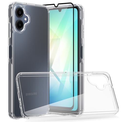 HTDELEC Transparent Hülle für Samsung Galaxy A06 4G 4G + Schutzfolie,Handyhülle Dünn TPU Silikon Colored Border Schutzhülle Case Cover - Transparent HTDELEC Transparent Hülle für Samsung Galaxy A06 4G 4G + Schutzfolie,Handyhülle Dünn TPU Silikon Colored Border Schutzhülle Case Cover - Transparent von HTDELEC
