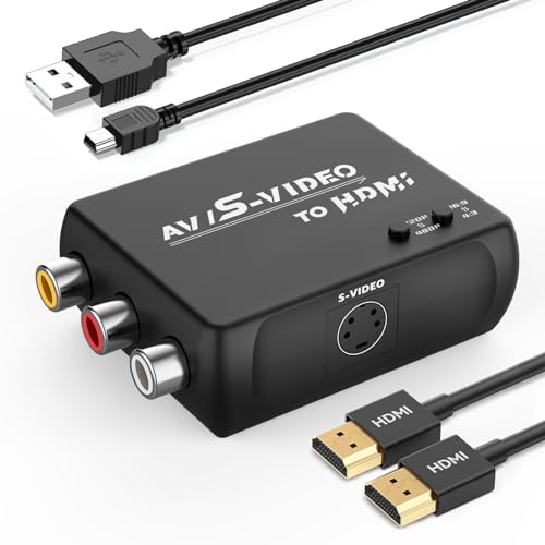 HTDYOO RCA Svideo zu HDMI Konverter mit HDMI-Kabel (schwarz) von HTDYOO