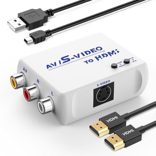 HTDYOO RCA Svideo zu HDMI Konverter mit HDMI-Kabel (weiß) von HTDYOO